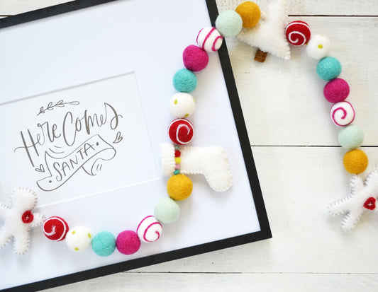 Christmas Felt Garland - Stocking, Tree & Gingerbread