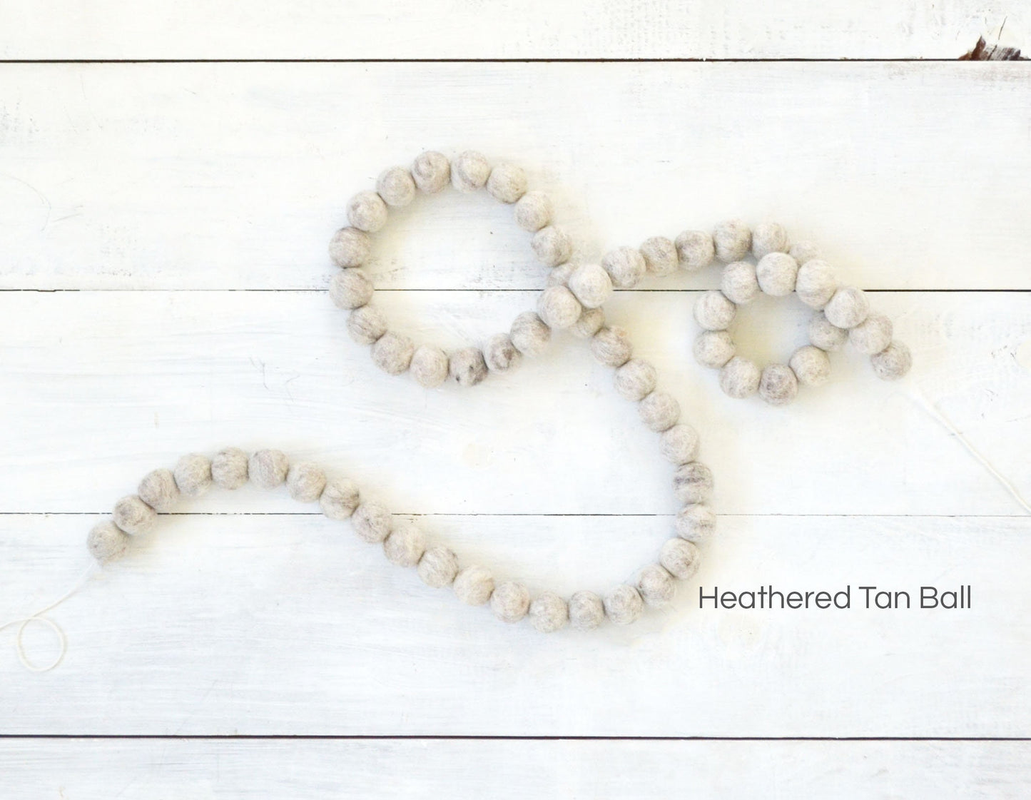 Fall Felt Ball Garland - Choice of Heather Tan Felt Ball Garland or Orange Pumpkin Garland