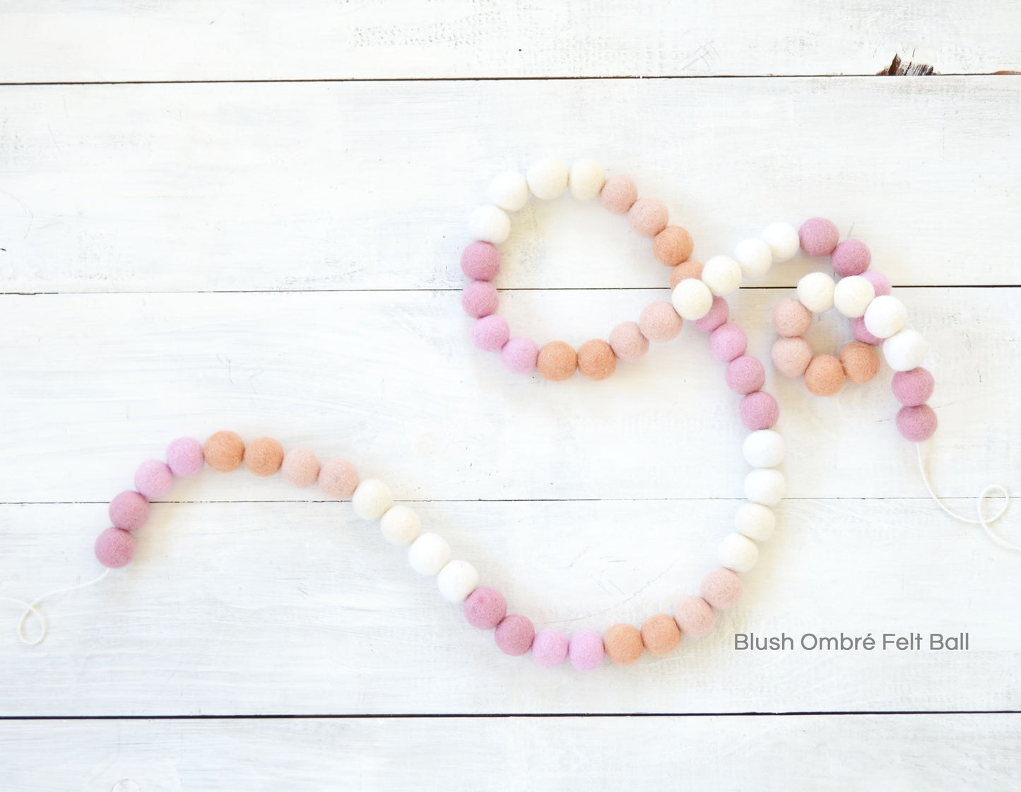 Felt Ball Garland with Pink Rainbows