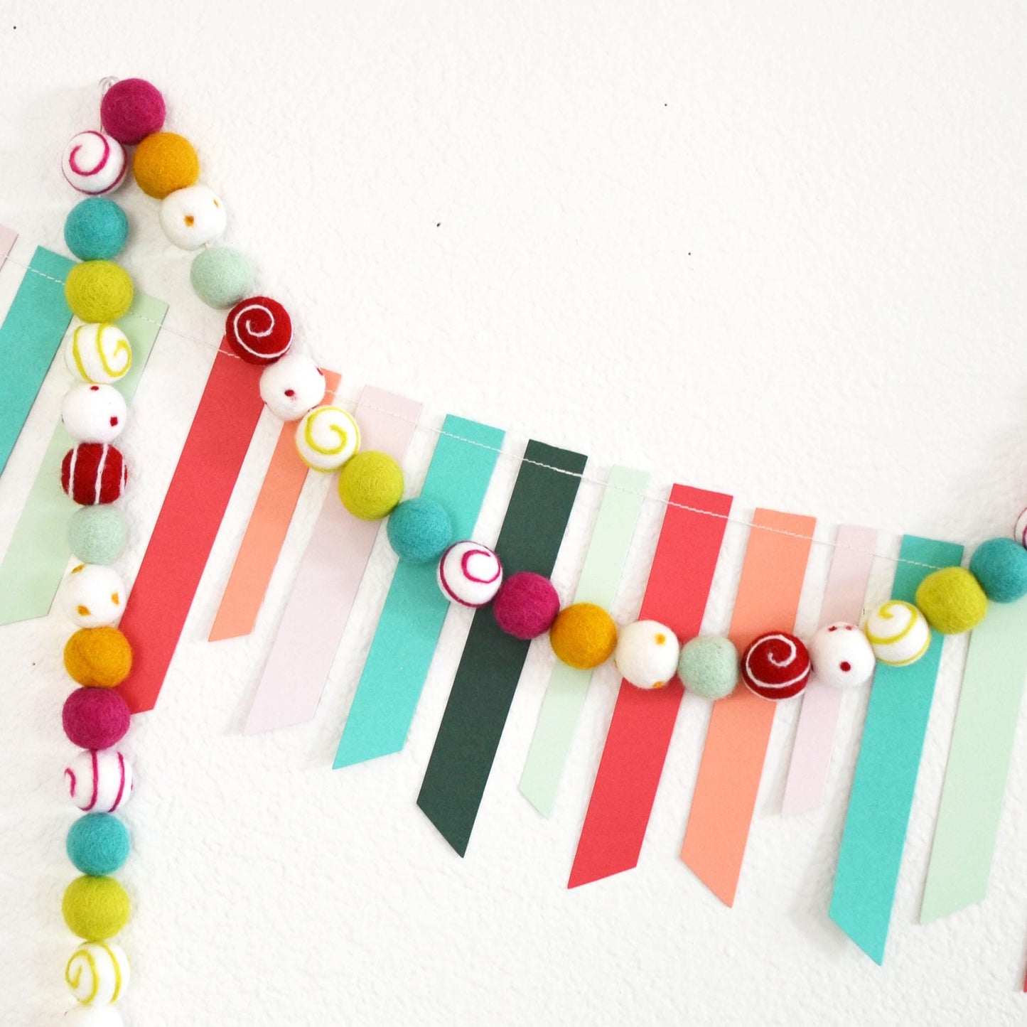 Christmas Felt Garland | Christmas Garland | Garland | Christmas Decor| Christmas Decorations | Holiday Decor | Felt Ball Garland