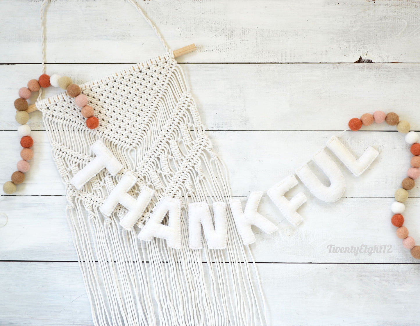 Thanksgiving Garland - Thankful, Fall Garland, Fall Decor, Fall Sign, Fall Felt Garland, Thanksgiving Felt Garland, Thanksgiving Decor