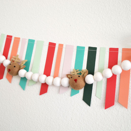 Christmas Felt Garland - Reindeer