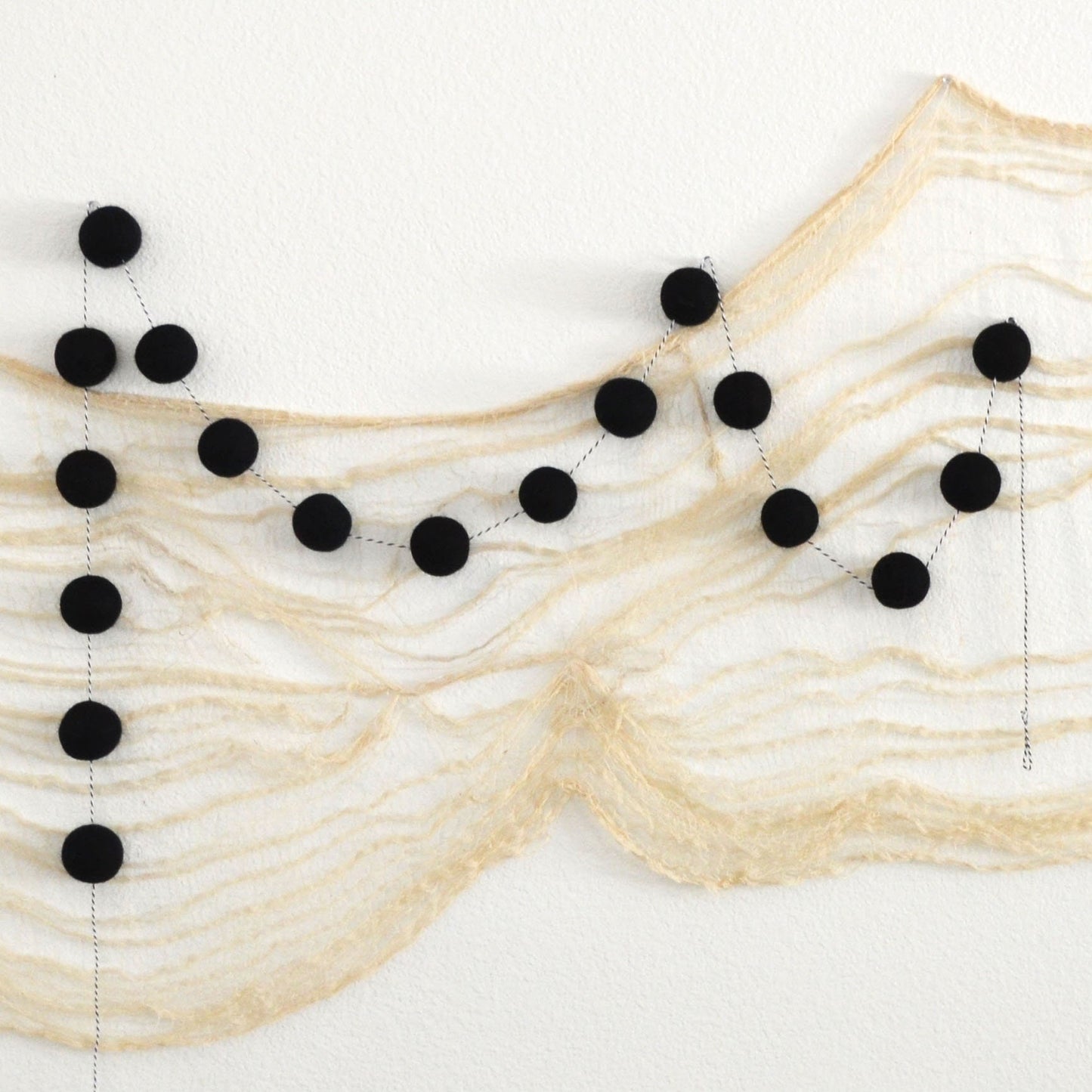 Halloween Felt Ball Garland - 4cm Black