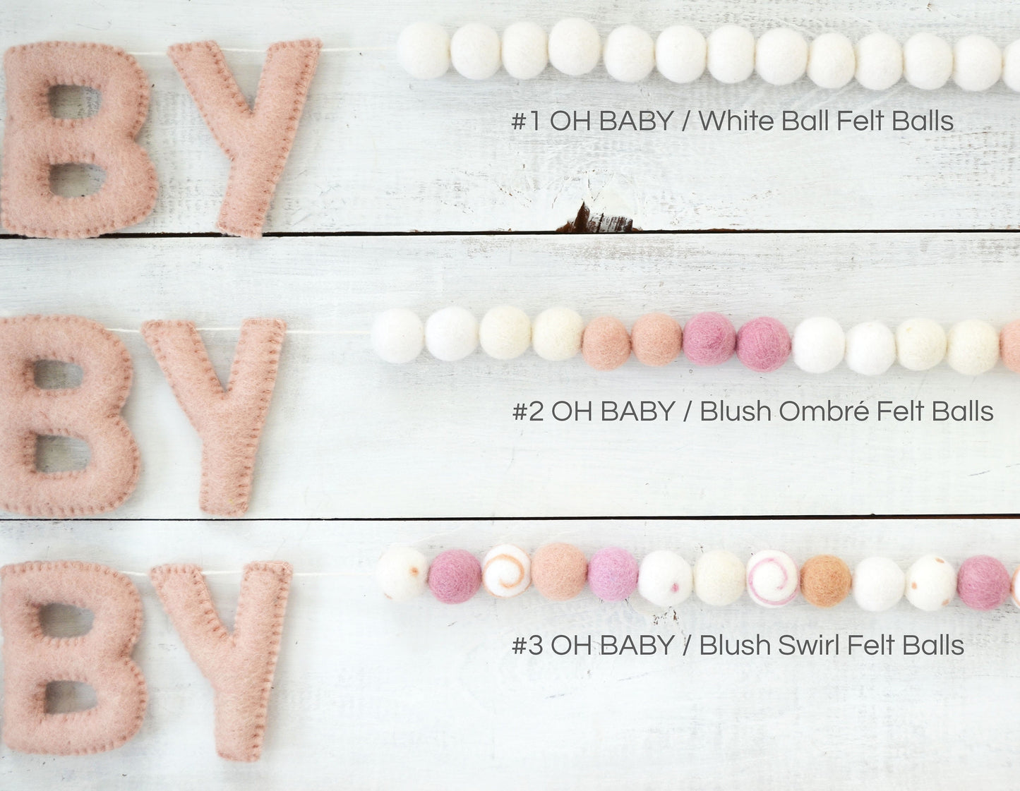 Valentines Felt Garland - Valentines Felt Ball Garland, Valentines Banner, OH BABY Felt Garland, Valentines Day Garland, Valentines Decor