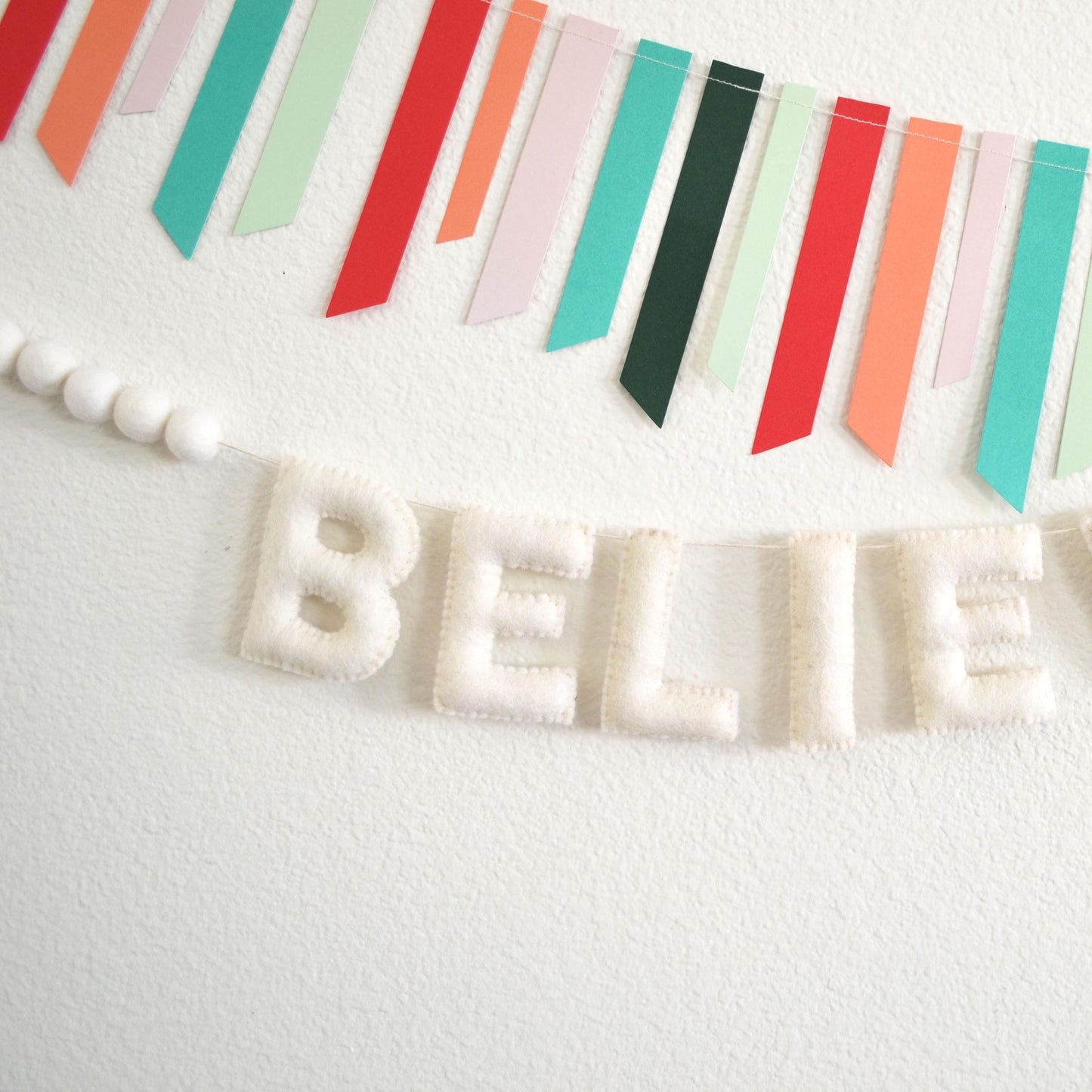 Christmas Felt Banner - BELIEVE