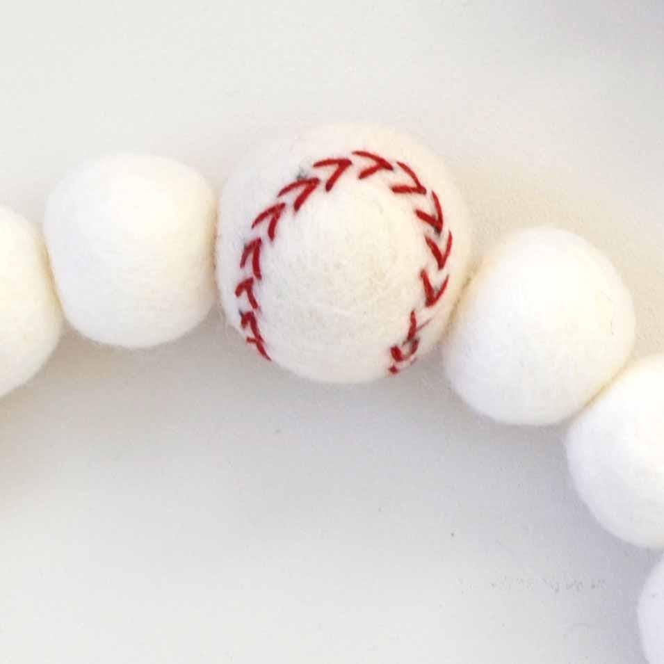 Felt Ball Garland - Baseballs