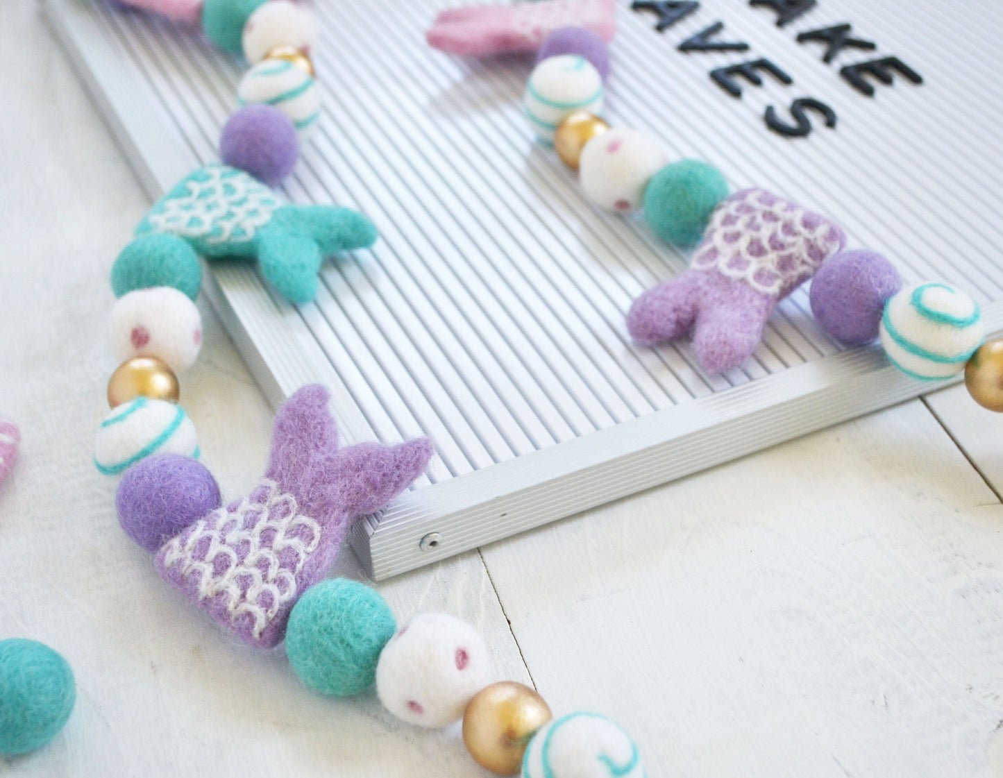 Felt Ball Garland - Mermaid