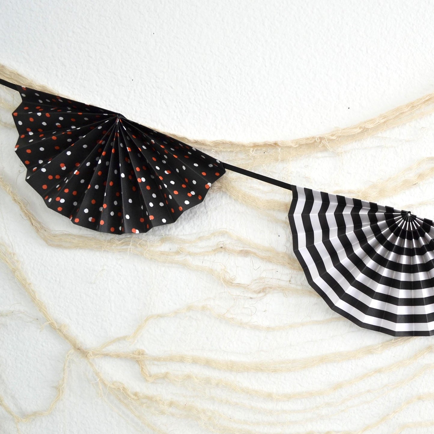 Halloween Paper Fan Bunting Banner