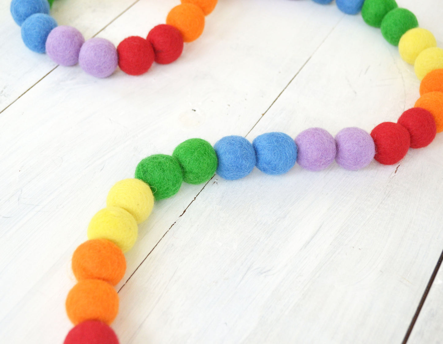 Felt Balls Garland - Primary Rainbow