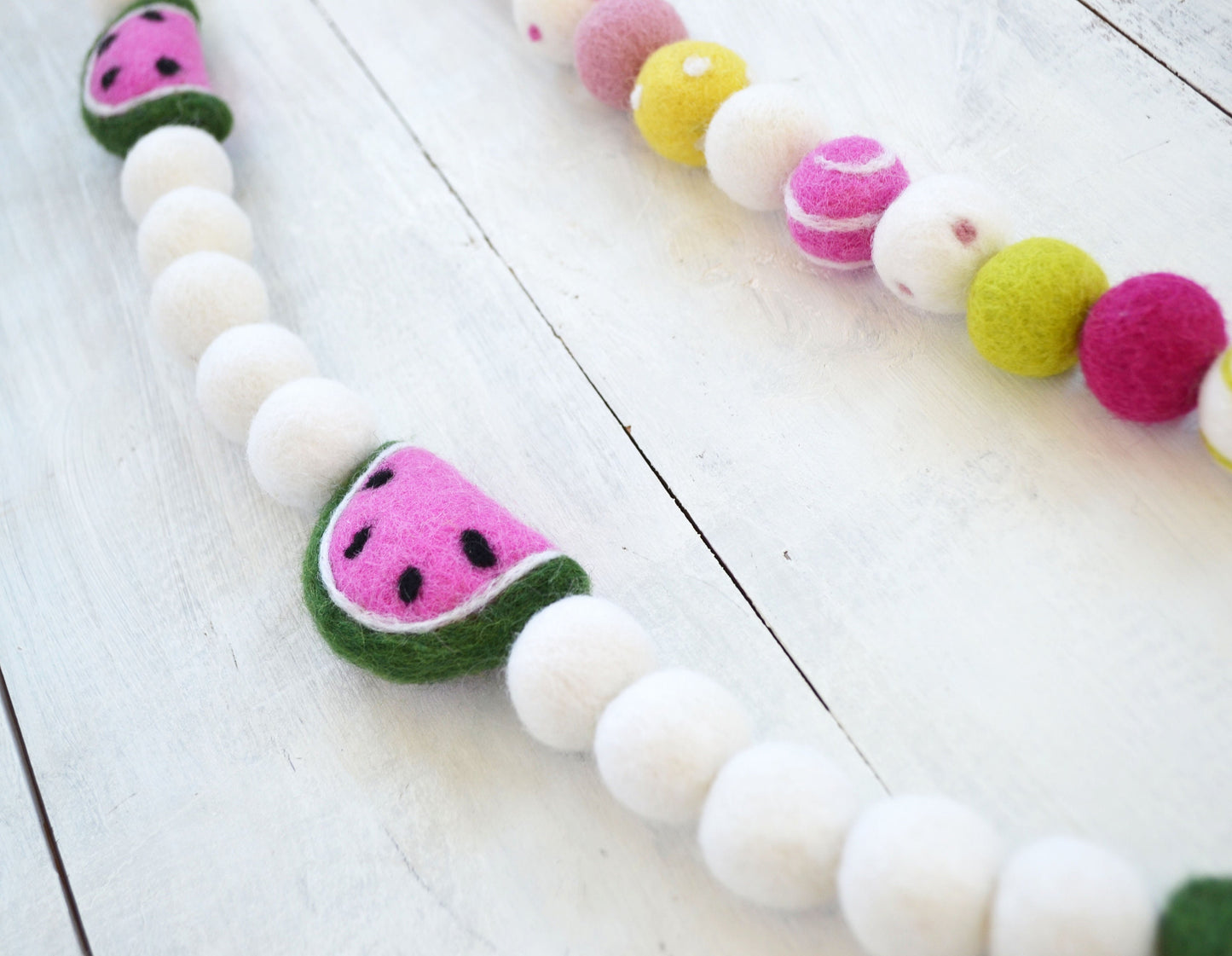 Felt Ball Garland - Choice of Colorful Felt Ball Garland or Watermelon Garland
