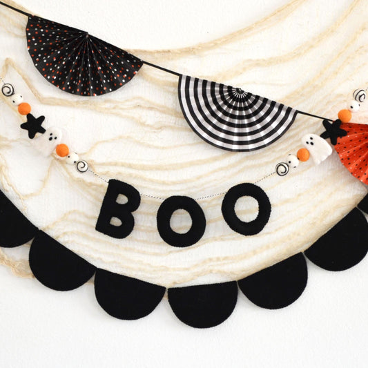 Halloween BOO Banner | Felt Ghost Banner | Felt Ball Garland | Halloween Decor | Felt Ghost Garland | Felt Banner | Halloween Decorations