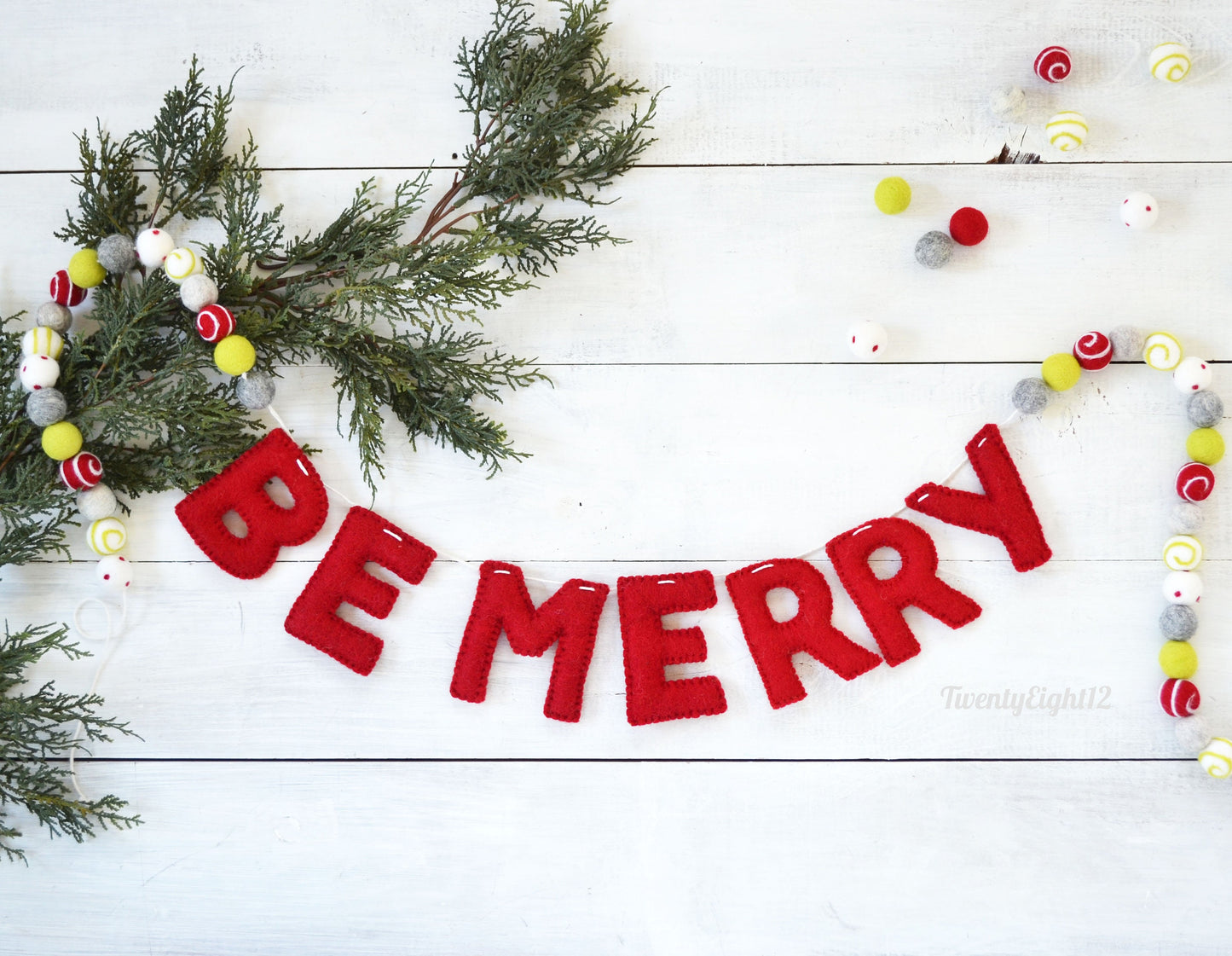 Christmas Felt Banner - BE MERRY