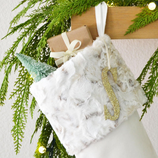 Personalized Christmas Stocking | Faux Fur Christmas Stocking | Neutral Stocking | Woodland Christmas Decor | Christmas Collection