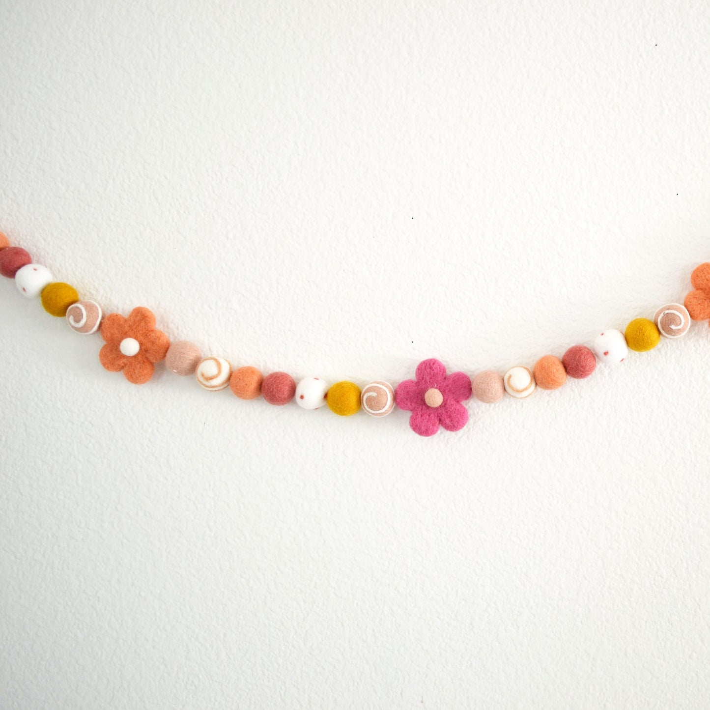 Felt Ball Garland - Colorful Daisies