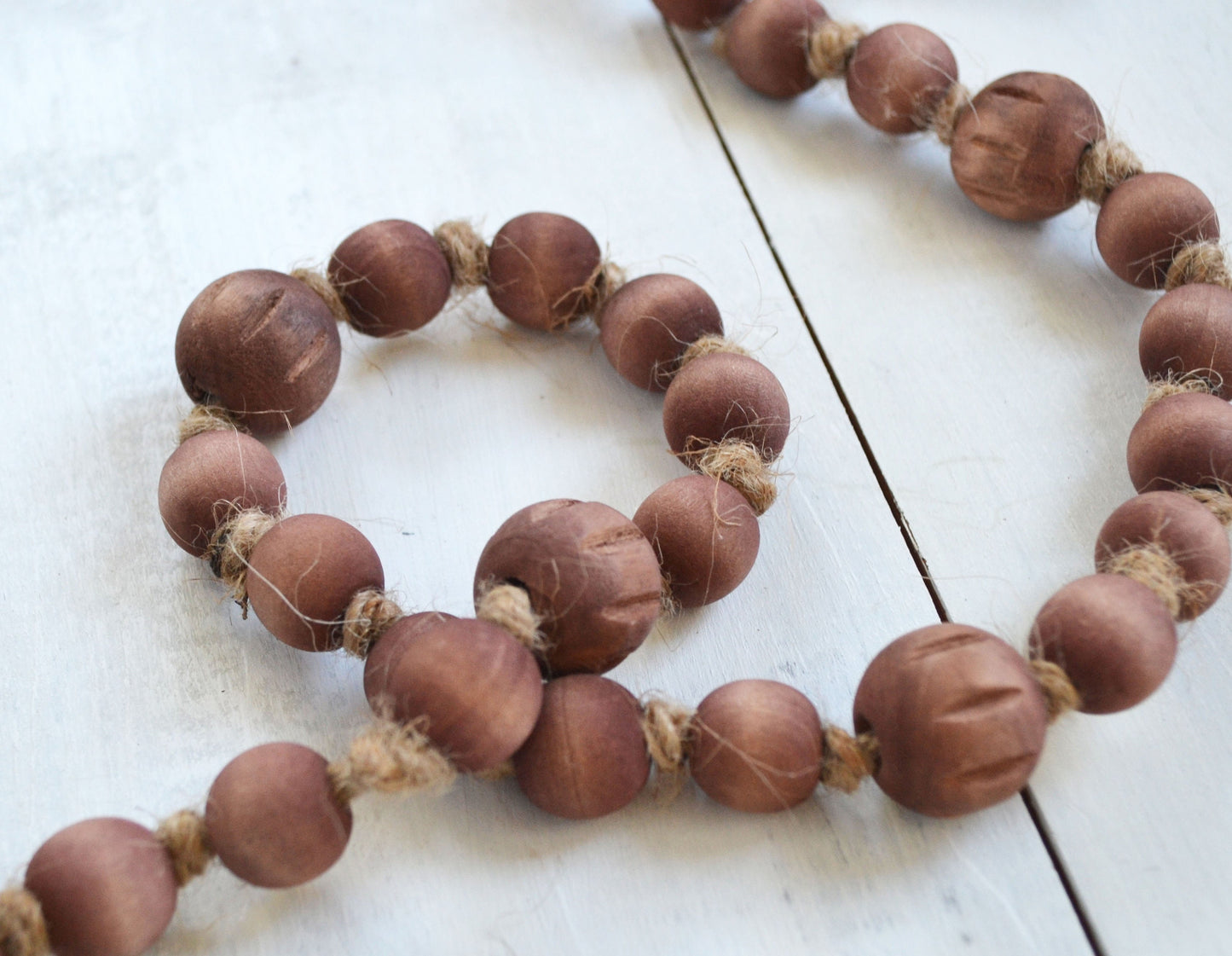 Wood Bead Garland - Christmas Tree Wood Garland, Wood Garland, Wood Bead Strand, Farmhouse Wood Garland, Farmhouse Decor, Christmas Garland