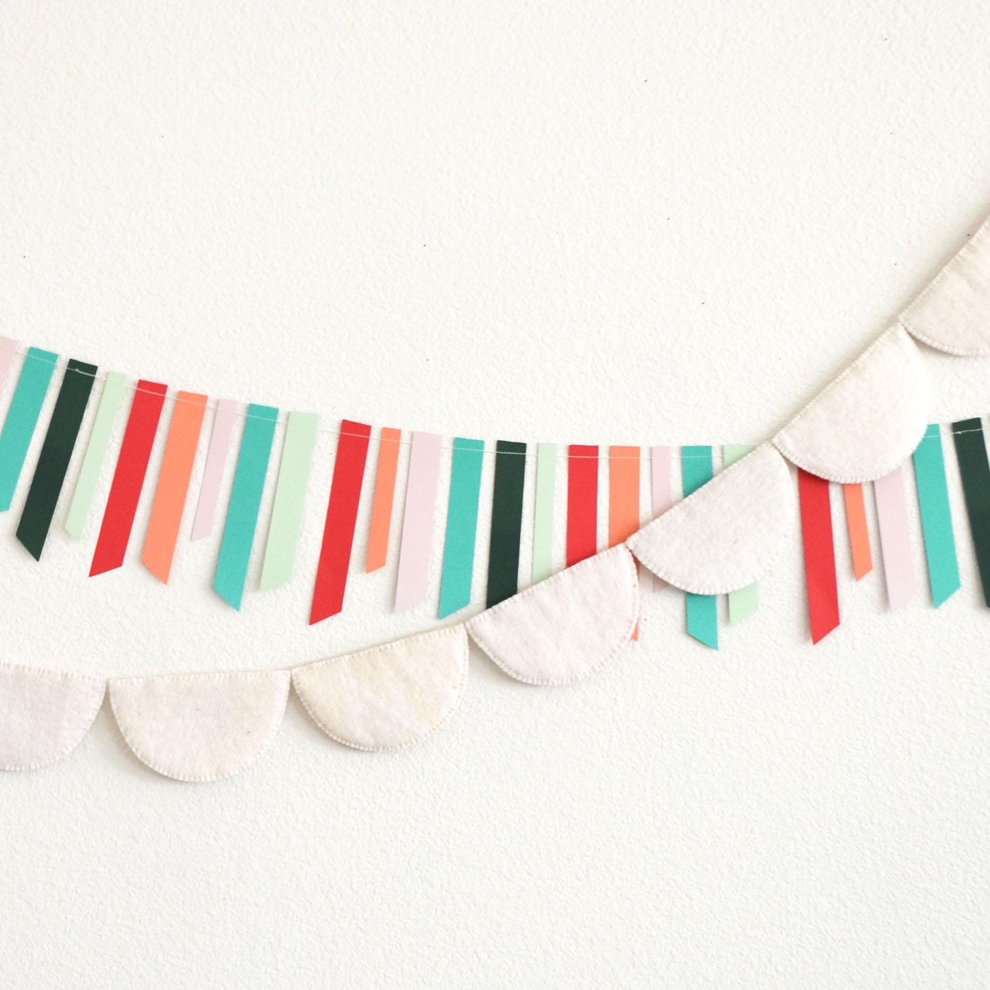 Christmas Felt Banner - Scallops