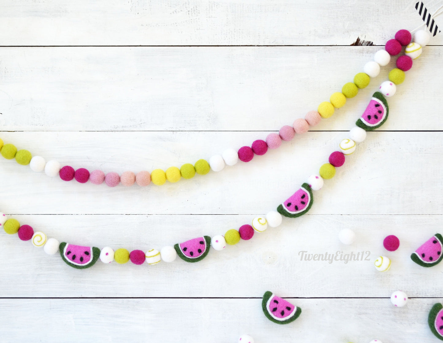 Felt Ball Garland - Choice of Ombre Felt Ball Garland or Watermelon Garland