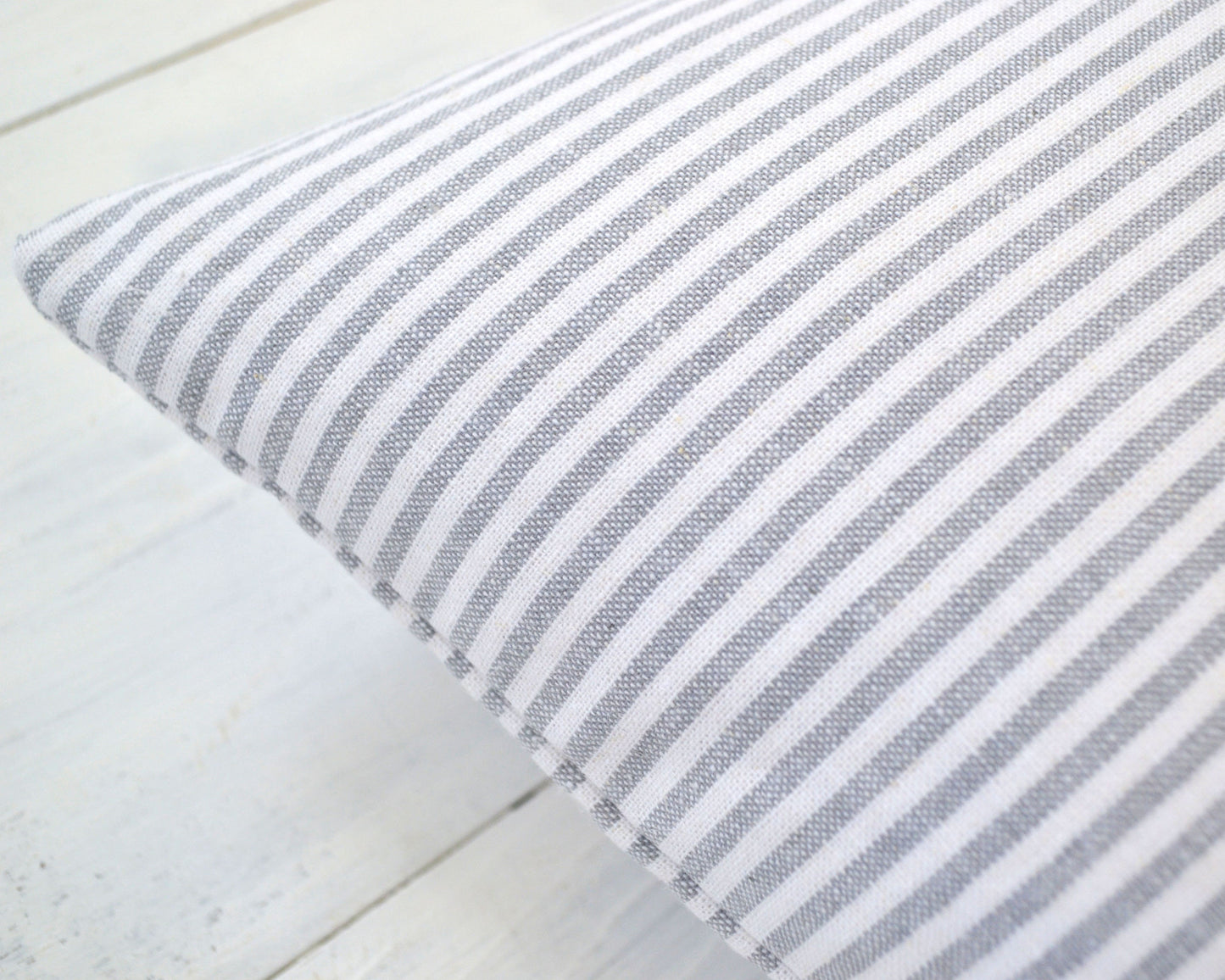 Gray and White Pinstripe Pillow Cover for Modern, Minimalist, Boho or Farmhouse Home Decor, Pom Pom Pillow, Striped Pom Pom Pillow