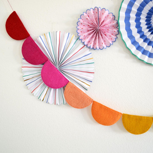 Rainbow Ombré Felt Scallop Banner