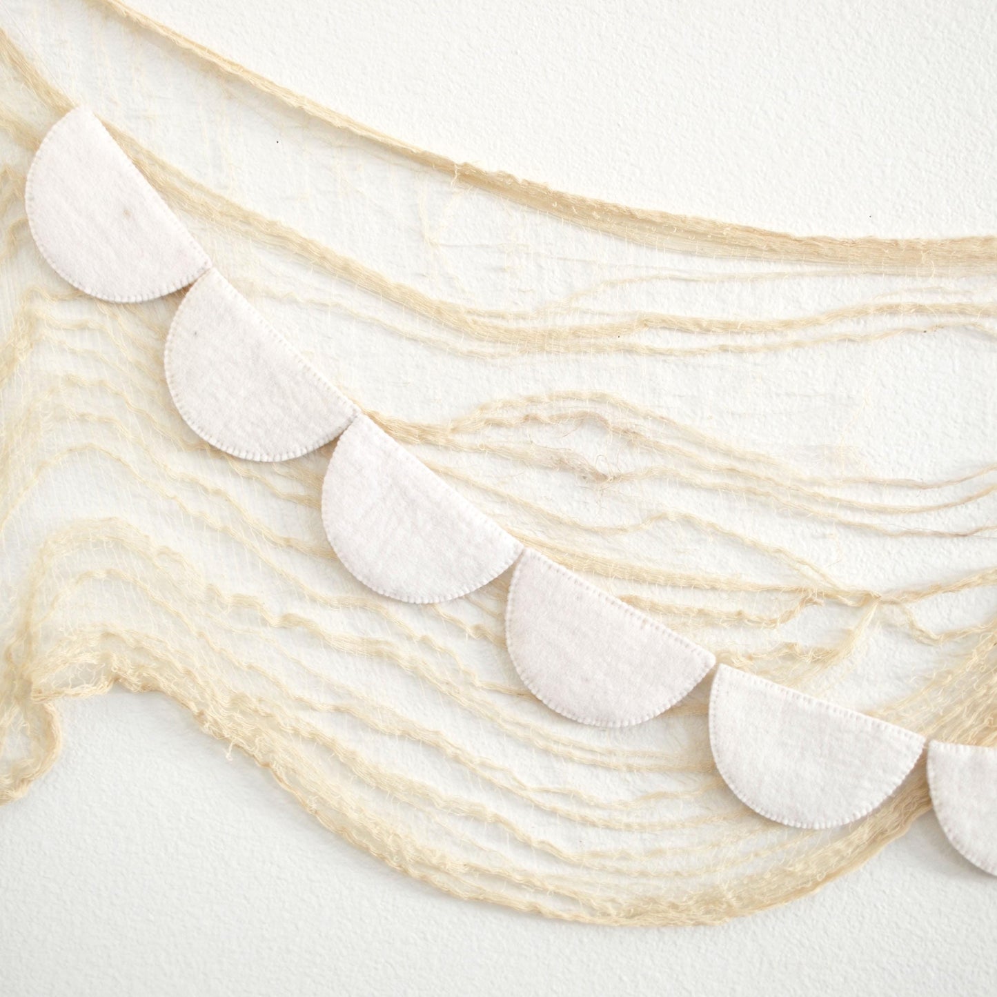 Halloween Felt Banner - White Scallops