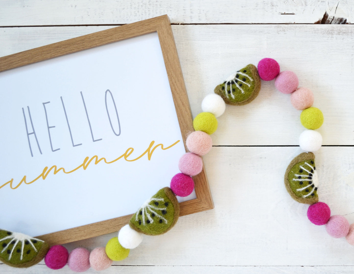 Felt Ball Garland - Kiwi