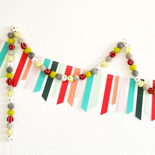Christmas Felt Garland | Christmas Garland | Garland | Christmas Decor| Christmas Decorations | Holiday Decor | Felt Ball Garland