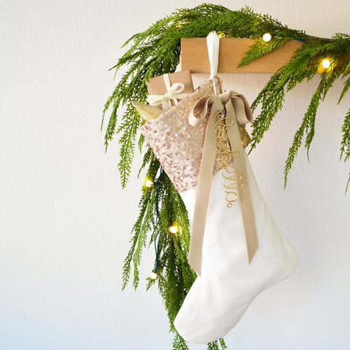 Velvet Christmas Stocking – Luxury Holiday Stocking with Sequins & Embellishment