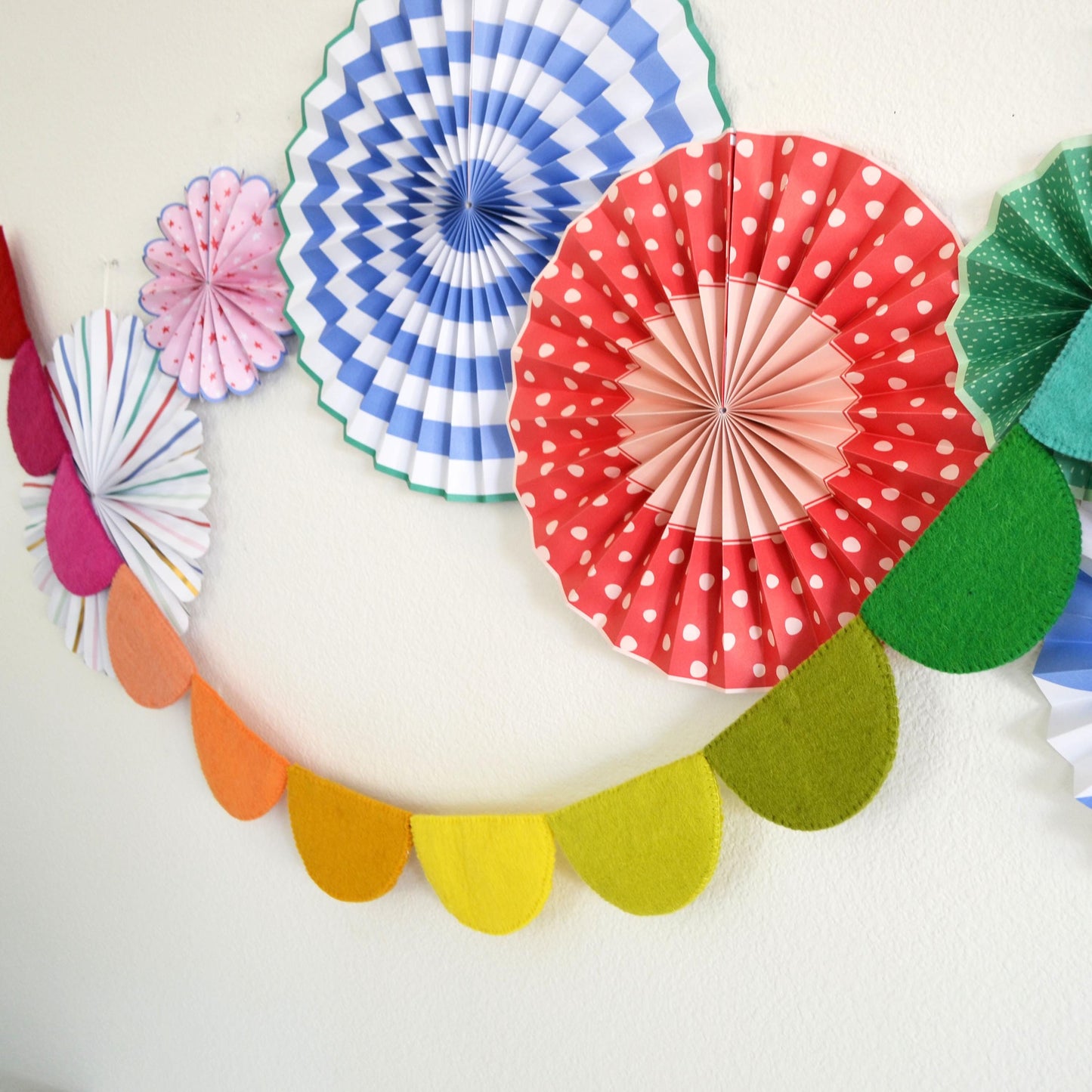 Rainbow Ombré Felt Scallop Banner