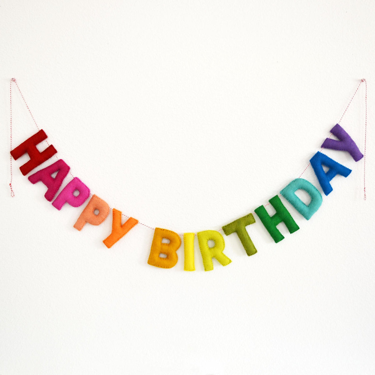 Happy Birthday Banner or Hat, Gift & Candle Felt Ball Garland or Rainbow Felt Scallop Banner