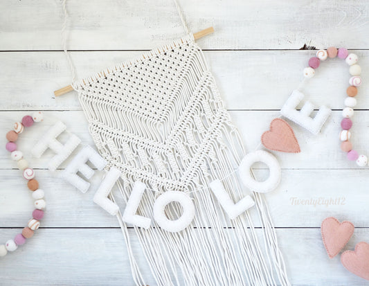 Valentines Felt Garland - Valentines Felt Ball Garland, Valentines, HELLO LOVE Felt Ball Garland, Valentines Day Garland, Valentines Day
