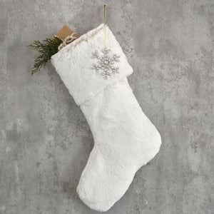 Faux Fur Christmas Stockings- Personalized Fur Christmas Stocking, White Stocking, Personalized Stocking, Rustic Cozy Christmas Stockings