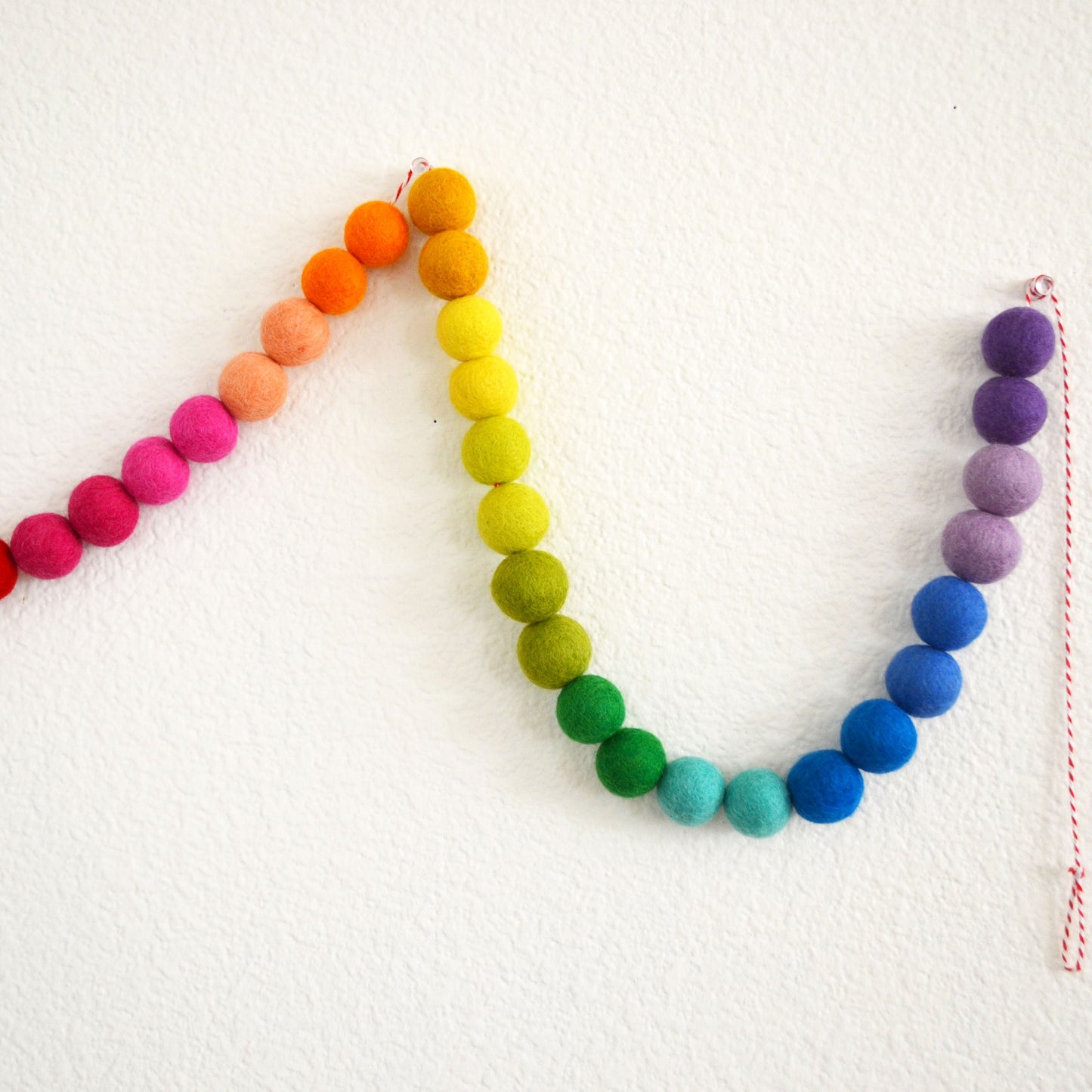 Rainbow Ombré Felt Ball Garland