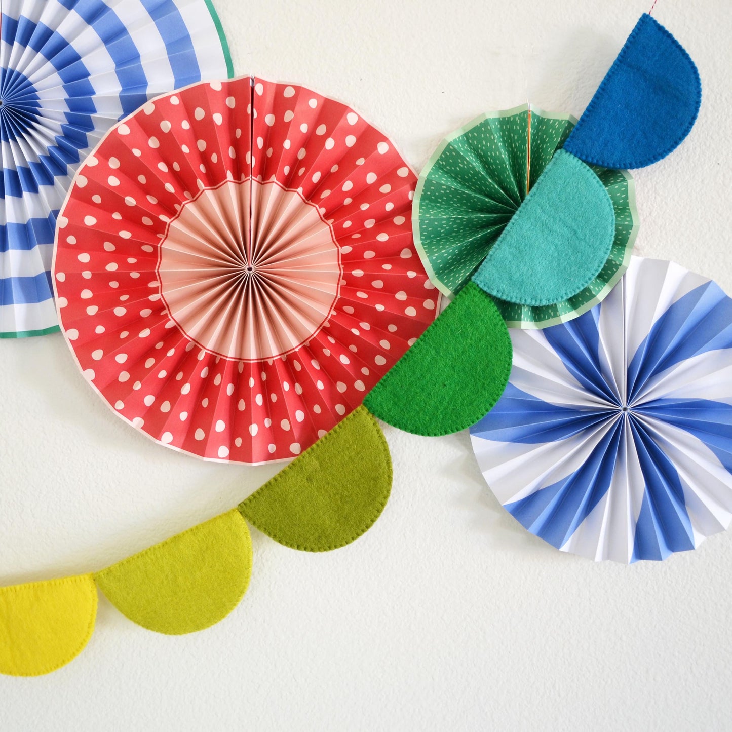 Rainbow Ombré Felt Scallop Banner