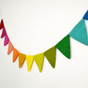 Felt Garland | Felt Flag Banner | Rainbow Banner | Triangle Felt Garland |Reusable Party Decor | Birthday Banner | Felt Pennant Banner