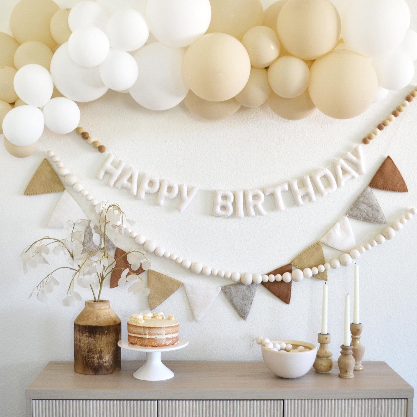 Neutral Felt Pennant Flag Banner