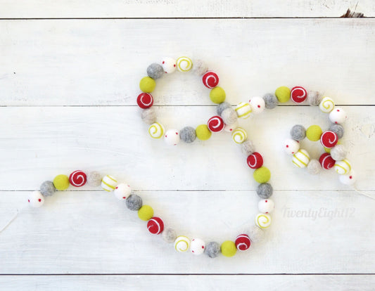 Christmas Felt Ball Garland