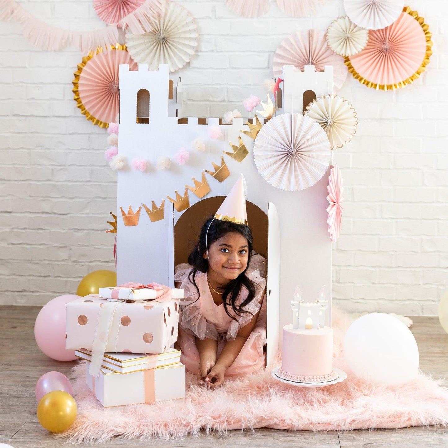 Pink Paper Party Pinwheel Fans