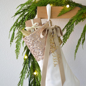 Velvet Christmas Stocking – Luxury Holiday Stocking with Sequins & Embellishment