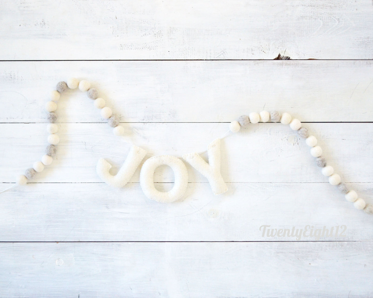 Christmas Banner - JOY Banner - Holiday Felt Ball Garland, Christmas Decor, Holiday Banner, Christmas Garland, Felt Ball Garland Banner