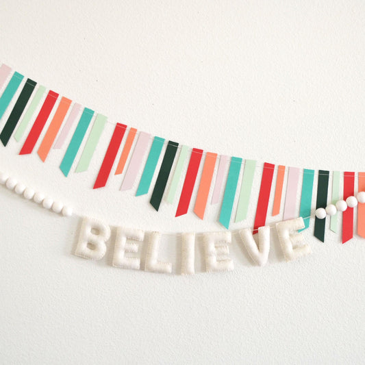 Christmas Felt Banner - BELIEVE