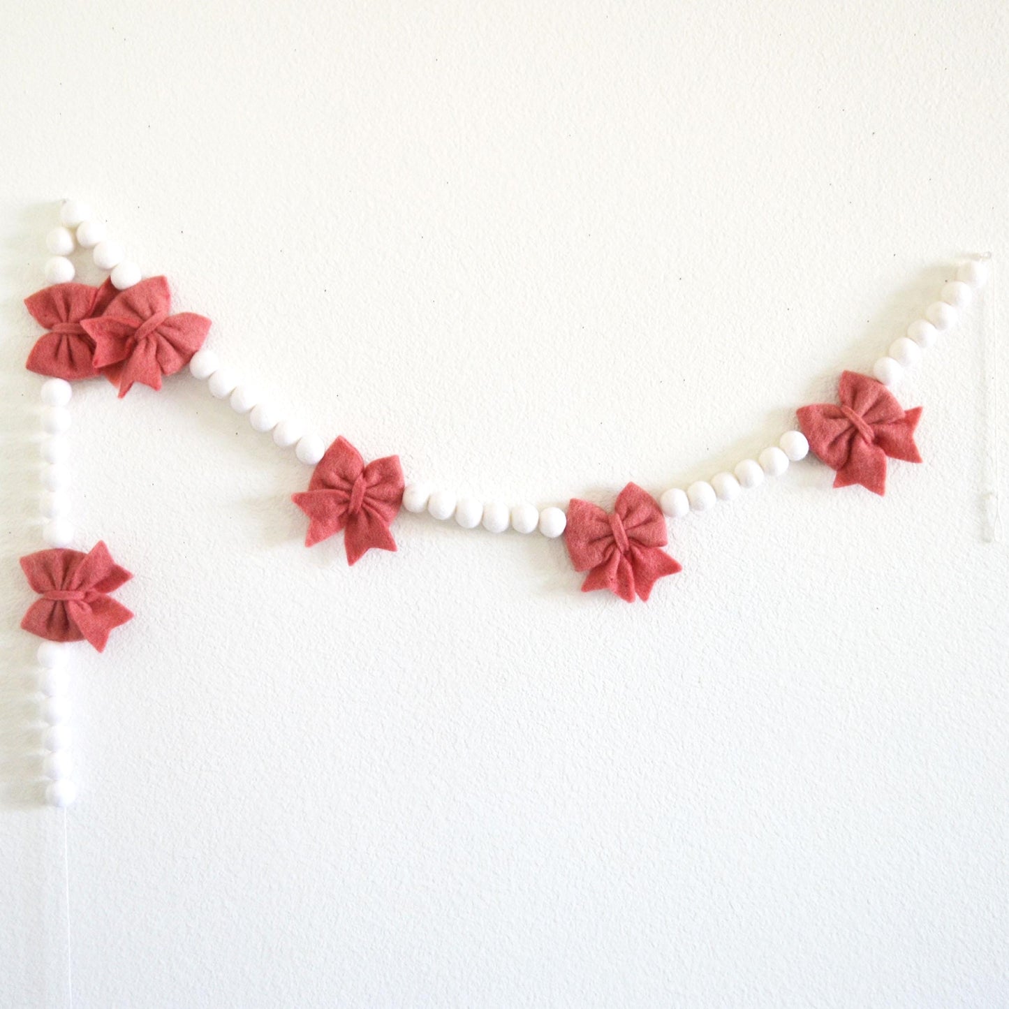 Pink Ombré Felt Ball Garland or Blush Pink Happy Birthday Banner or Rose Pink Felt Bows Garland