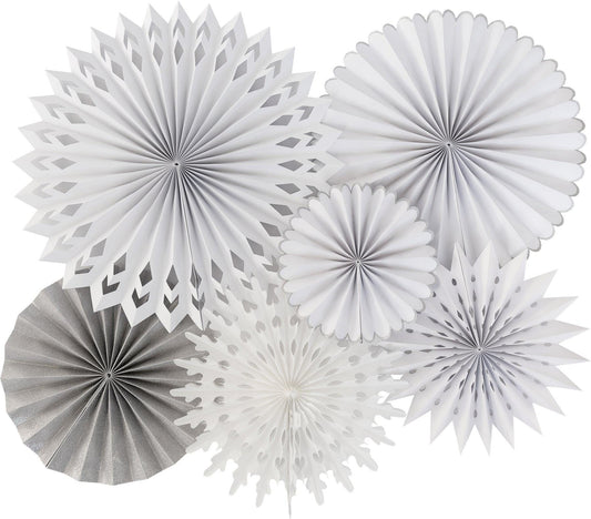 White Paper Party Fans | Party Decor | Birthday Party Decor | Party Decoration | Party Backdrop | Winter Wonderland | Holiday Party Decor