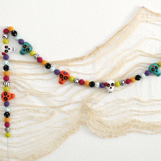 Dia De Los Muertos Felt Garland - Skulls