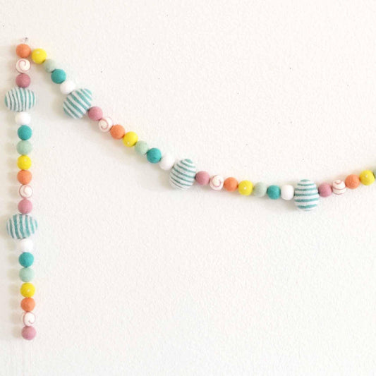 Easter Felt Ball Garland - Easter Eggs