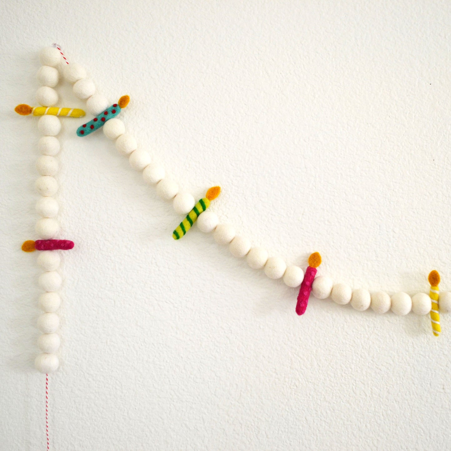 Happy Birthday Banner | Birthday Candle Garland | Birthday Party Decoration | Birthday Candles | Birthday Decor | Felt Birthday Garland