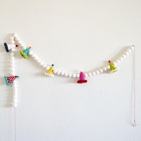 Party Hat Felt Ball Garland