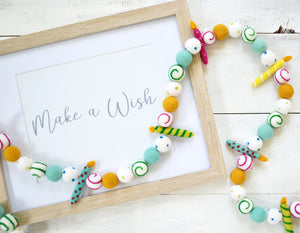 Felt Ball Garland - Birthday Garland, Birthday Party Decoration, Birthday Candles, Birthday Decor, Party Decor, Felt Garland, Party Candles