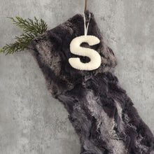 Dark Gray Faux Fur Christmas Stocking | Masculine Cozy Stocking for the Holidays