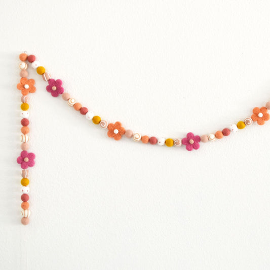 Felt Ball Garland - Colorful Daisies