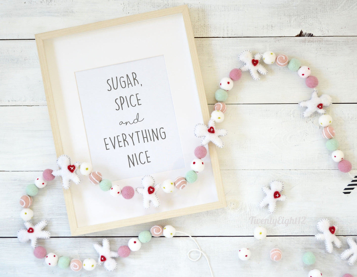 Christmas Felt Garland - Gingerbread